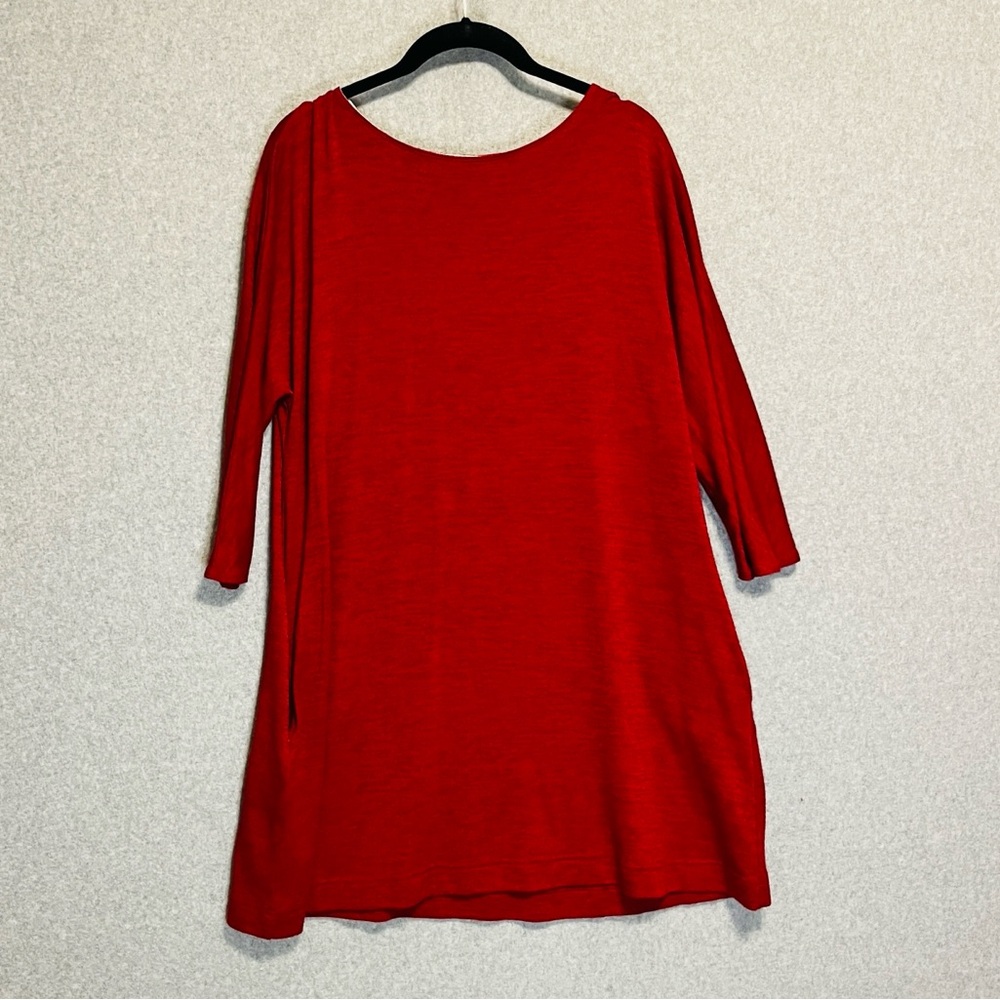 Aritzia Wilfred Cober Red knit Dress Womens S Pullover Relaxed Long Sleeve